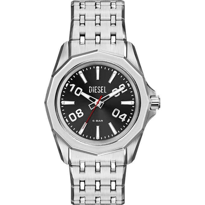 Diesel Stinger 3-Hand Mannen Horloge 44 mm - Zilverkleurig