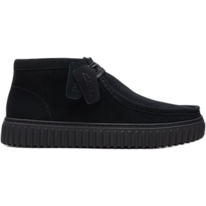 CLARKS Torhill Hi Heren Veterschoenen - Suede - Zwart