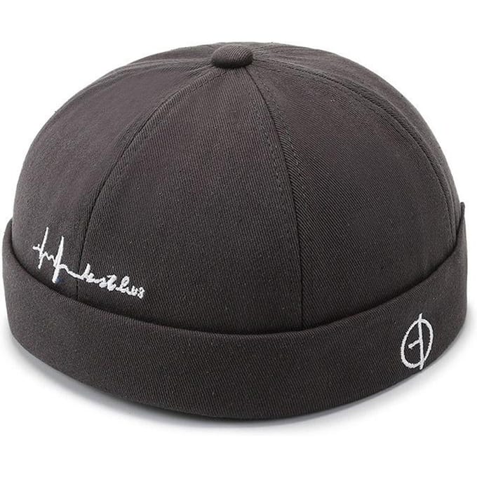 Heren Hoeden Docker Cap Hoeden Muts Zeemansmuts Werkersmuts Omgeslagen Rand Retro Randloze Hoed Met Verstelbare gray