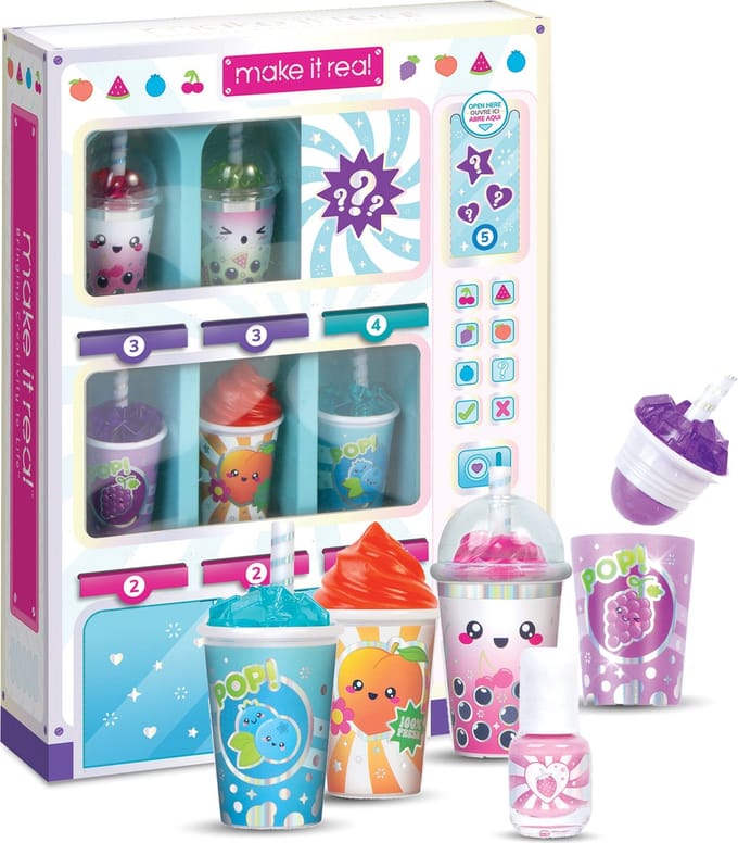 Make it Real - Fruitige Lipgloss Automaat - 5 geurende lipglosses, nagellak en nagelstickers