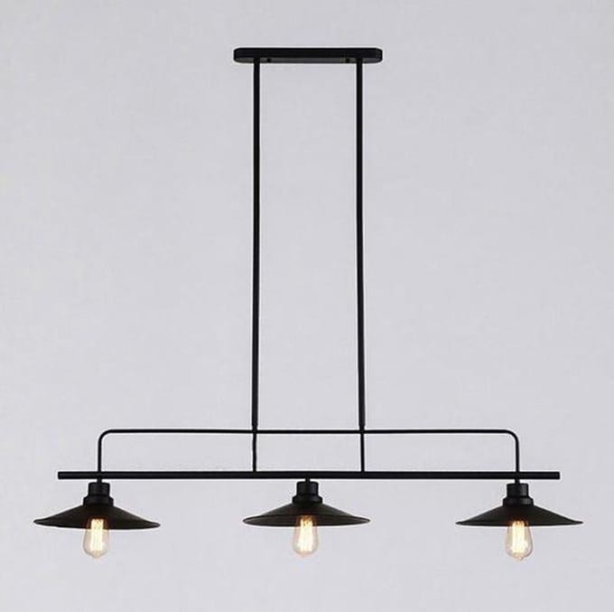 Vintage Industrieel - Hanglamp - 3 Lichts - Ø 30 cm - Zwart