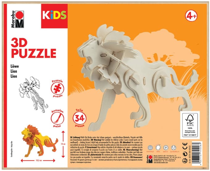 Marabu 0317000000022 puzzel 3D-puzzel 34 stuk(s)