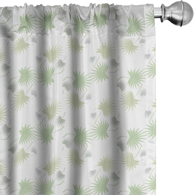 ABAKUHAUS Botanische Voorhangen – 2x75x175 cm – Microvezel – Groen
