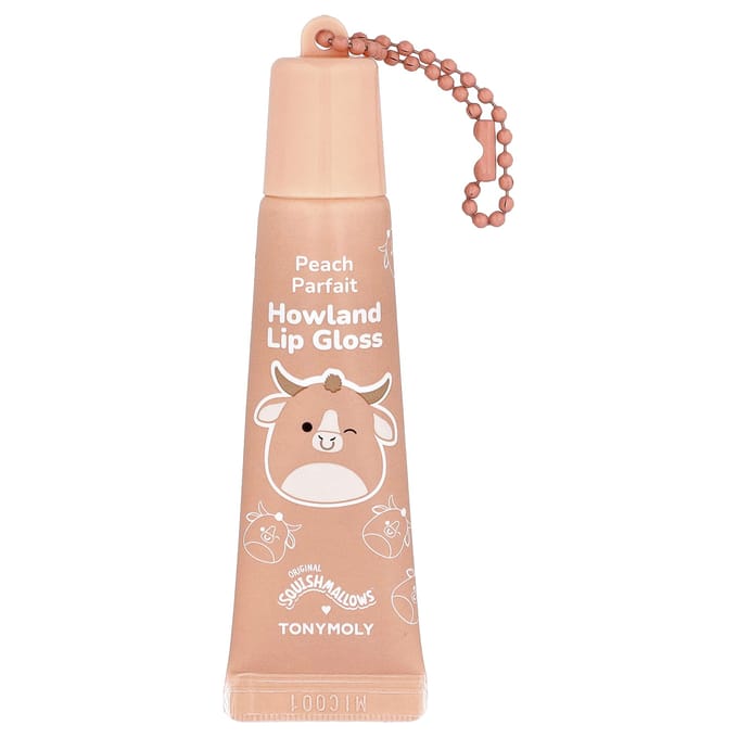 TonyMoly, Original Squishmlows™, Howland Keychain Lip Gloss, Peach Parfait, 0,38 oz (11 g) beige