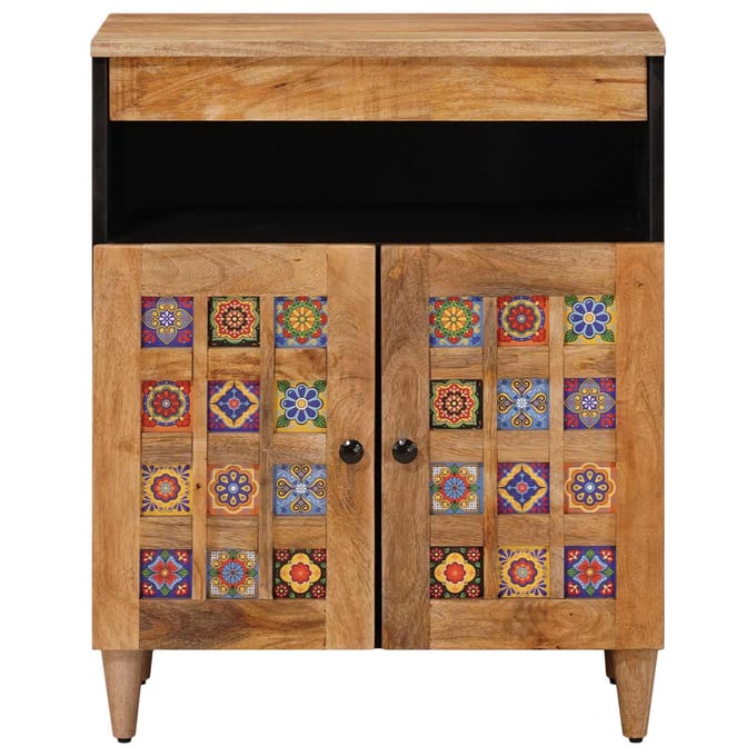 vidaXL - Dressoir - Naturel - 60 - x - 33 - x - 75 - cm - Massief - Mango - Hout