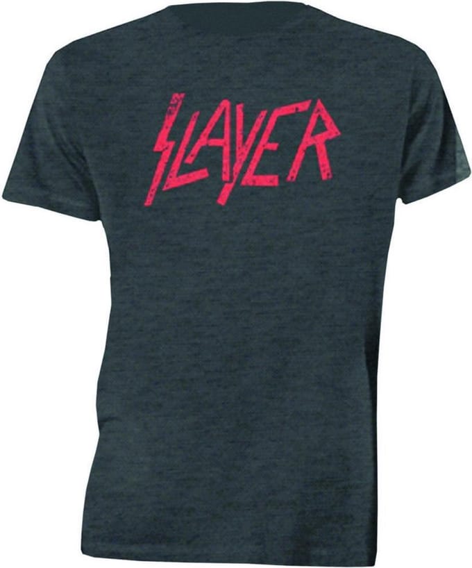 Slayer Distressed Logo Mens Charcoal TS: Medium