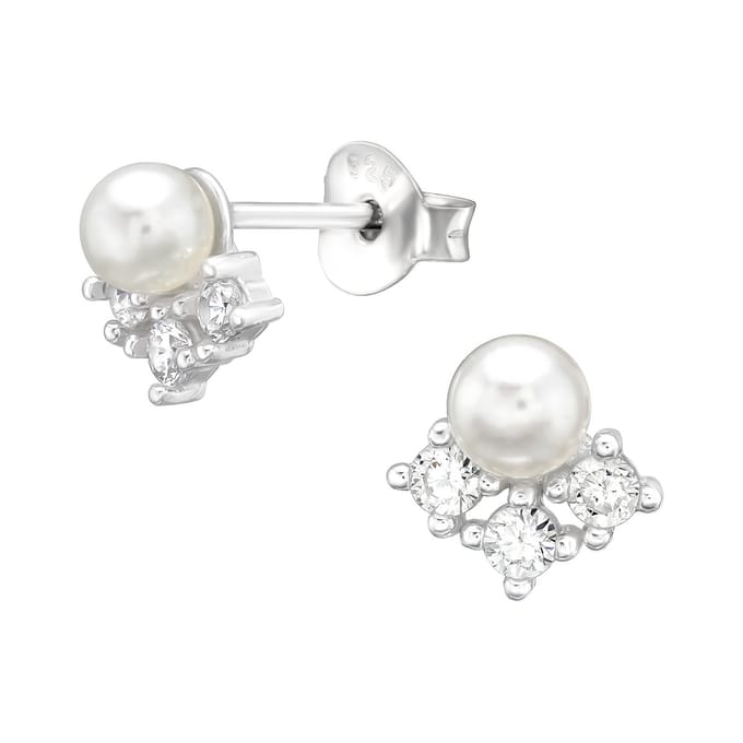 Montebello Oorbellen Rhus - 925 Zilver Gehrodineerd- Parel - ∅7mm