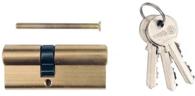 VOREL 77200 - Cilinderprofiel - Symmetrisch - 62 mm (31/31) - Messing - Inclusief 3 sleutels