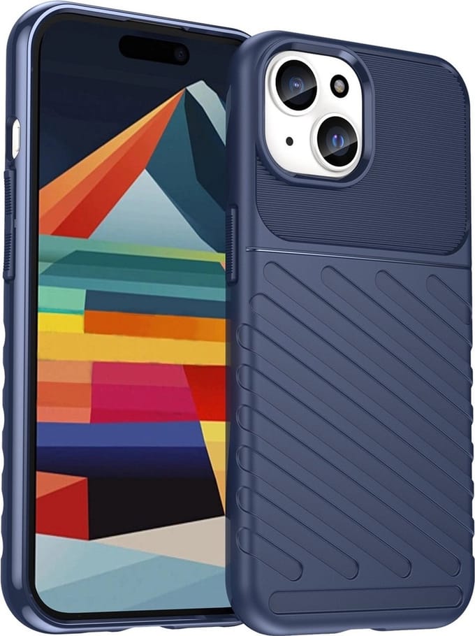 Cityhoesje-Geschikt voor iPhone 15 – Thunder – Silicone – Backcover