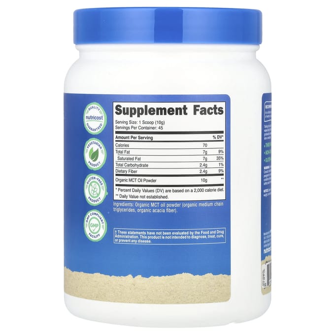 Biologisch MCT-oliepoeder, Ongezoet, 454G(16.2oz)
