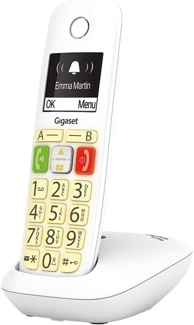 Draadloos Telefoon - Huis Telefoon - Thuis Bellen - Volume Instelbaar - 17cm Lengte - Wit