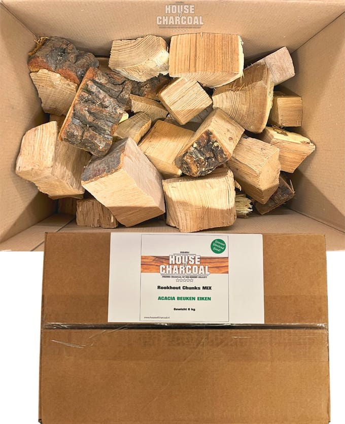 Rookhout Chunks Mix – Acacia, Beuken en Eiken - 6 kg!