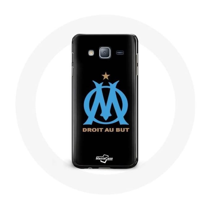 Case voor Samsung Galaxy j5 Marseille Olympisch Logo Zwarte Achtergrond