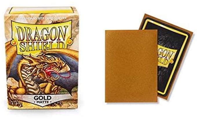 Matte Gold Card Sleeves - 5 Packs of 100 Standard Size Protective Sleeves