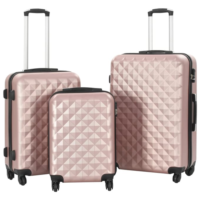 vidaXL - 3-delige - Harde - kofferset - ABS - roségoud