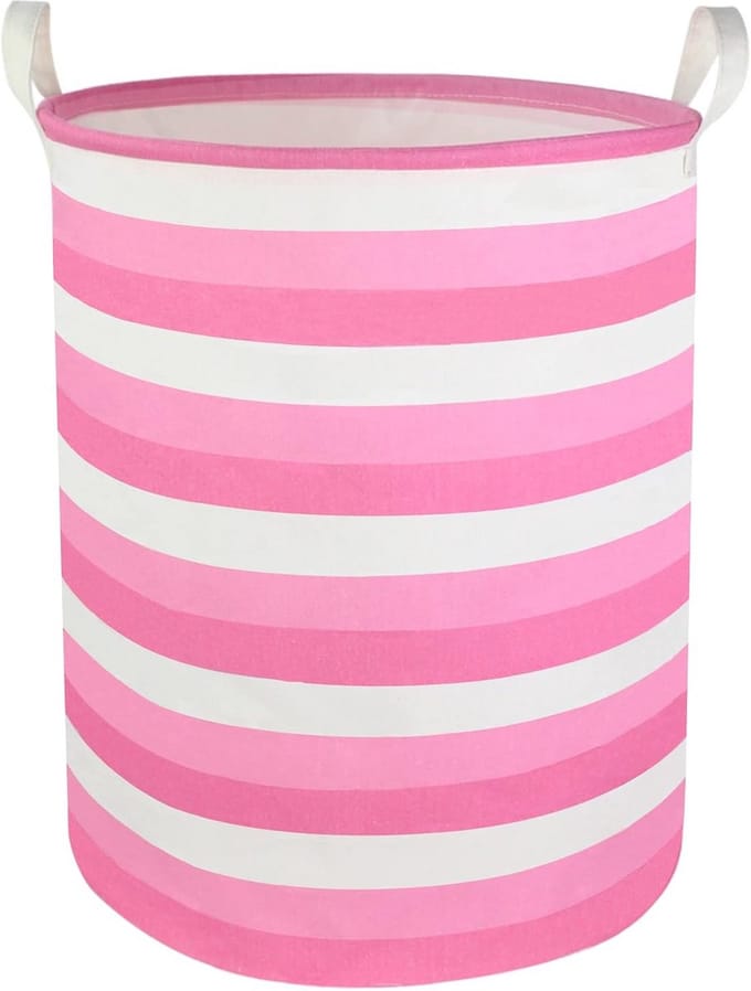 Roze Wasmand en Speelgoedopbergbak met Handvatten voor Kinderkamer
