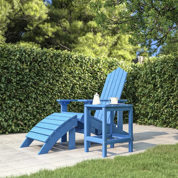 vidaXL - Tuintafel - Adirondack - 38x38x46 - cm - HDPE - aquablauw