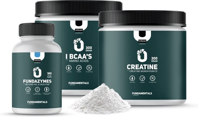 Fundamentals - Spiermassa pakket - Creatine Monohydraat - BCAA's - Fundazymes