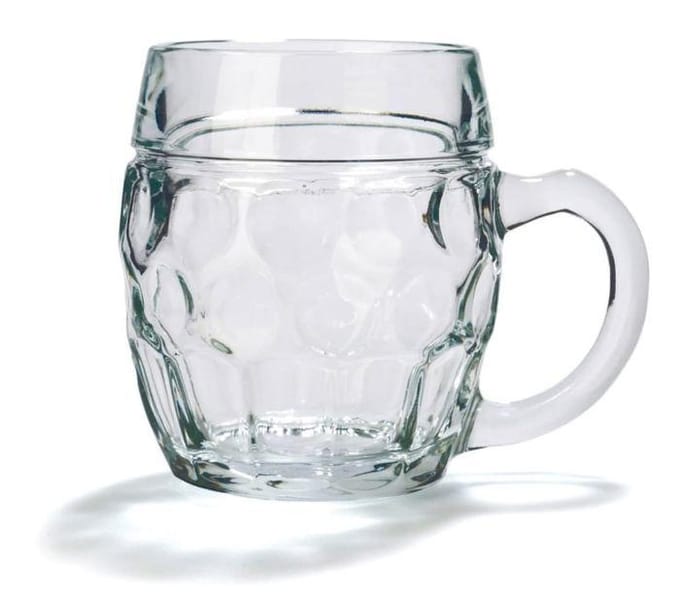 Set van 6 bierglazen glas Tübinger 0,3 L - hoogte 105 mm, diameter 89 mm