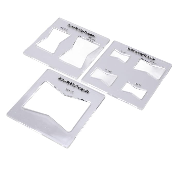 3 Stuks Vlinder Inleg Sjabloon Bovenfrees Decoratieve Sjablonen voor Houtbewerkingsonderdelen Accessoire