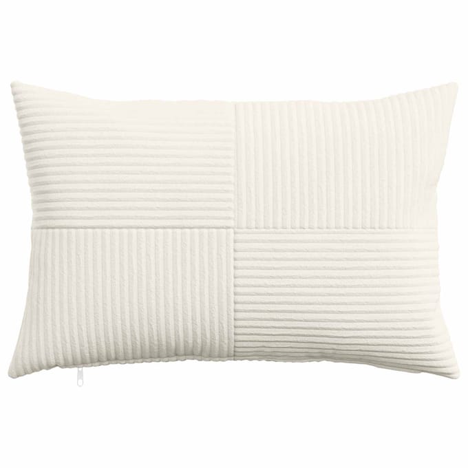 vidaXL - Kussensloop - 2 - pcs - ALMELO - Crèmekleurig - 50 - x - 75 - cm - corduroy
