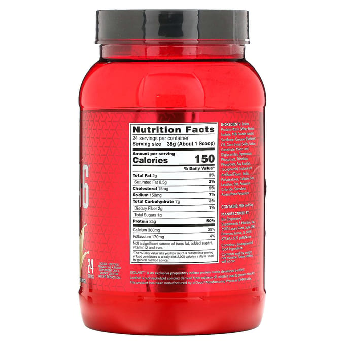 BSN, Syntha-6 Isolate, Mélange pour Boisson Poudre de Protéines, Glace à la Vanille, 2,01 livres (912 g)