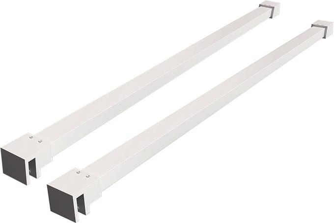Wiesbaden Slim set stabilisatiestangen 120 cm voor vrijstaande inloopdouches mat wit