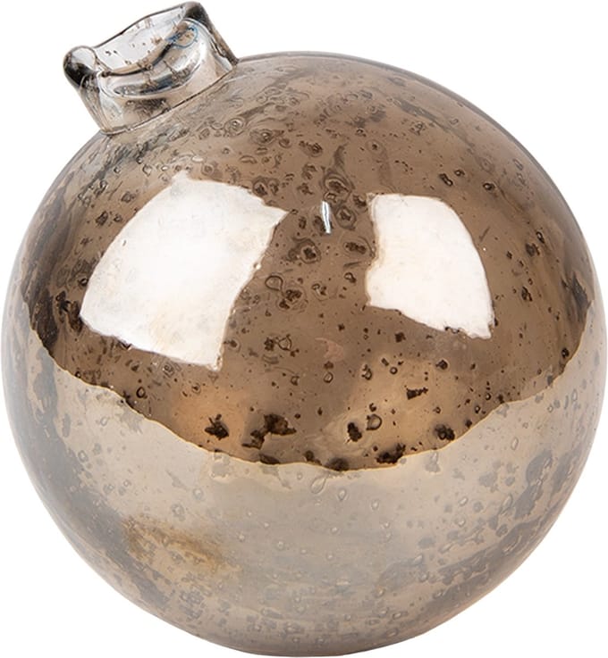 Clayre & Eef Vaas Ø 10x10 cm Bruin Glas