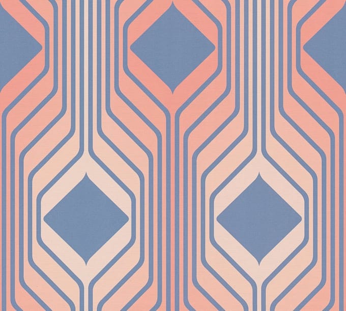RETRO BEHANG | Grafisch - blauw rood roze - A.S. Création Retro Chic