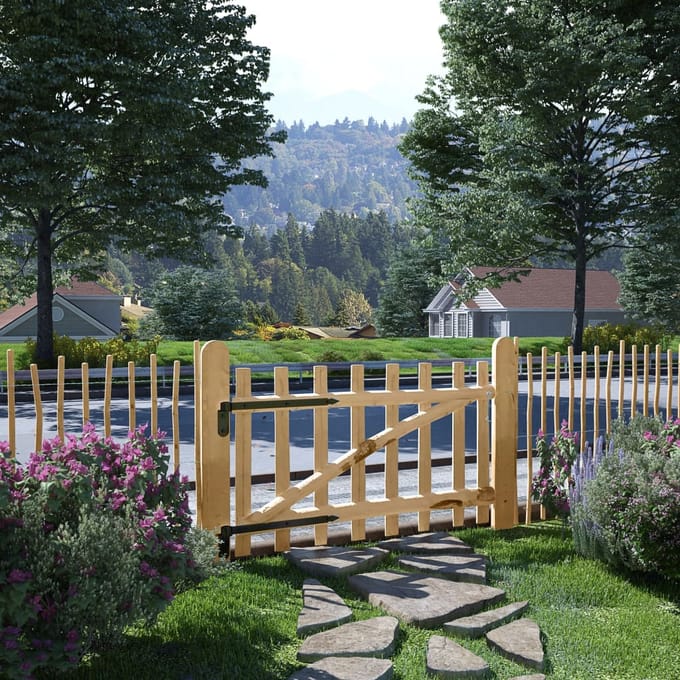 Vidaxl Portail de Jardin en Bois de Noisetier, 100x60 cm