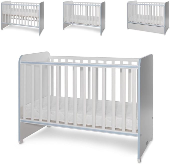 Babybed 124 x 68 x 95 cm met onderbedframe en twee niveaus