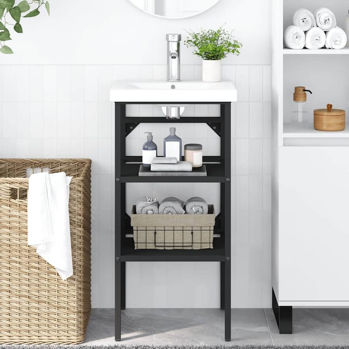 vidaXL - Wastafelframe - 40x38x83 - cm - ijzer - zwart