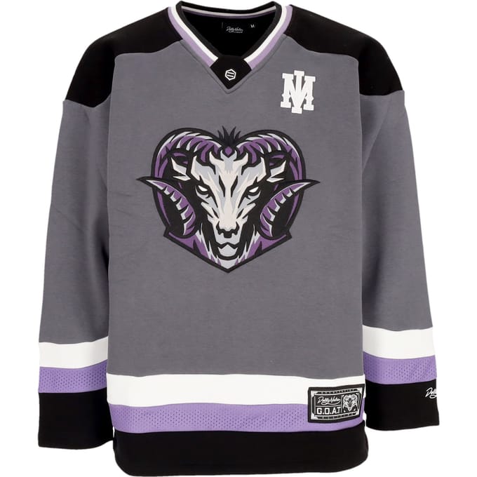 Type Hockey Man Goat Hockey Crewneck Grey