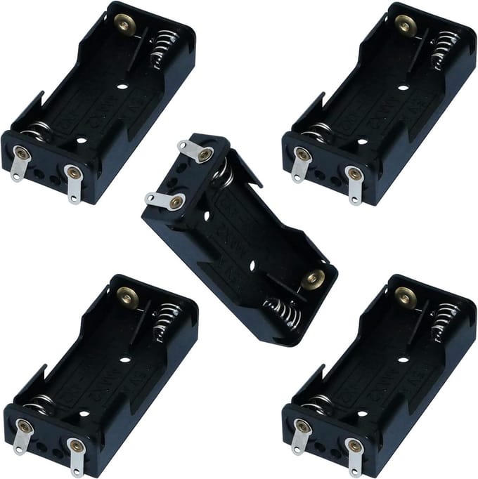 Batterijhouder - Batterijbox AAA - Energie Opslag - Voor 2 Batterijen - 5 x 2.4 x 2 cm