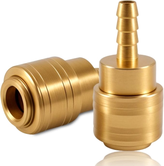 2 Pack Snelle Koppeling voor Samengeperste Lucht, NW 7.2 Slang, 8 mm Koppeling en Plug, Messing Compressor Accessoires voor Luchtleidingen