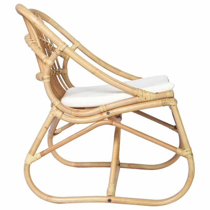 vidaXL - Stoel - rattan - en - linnen