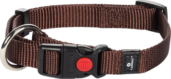 Flamingo Hondenhalsband Asp - 30/45 cm - s: 15 mm - Bruin