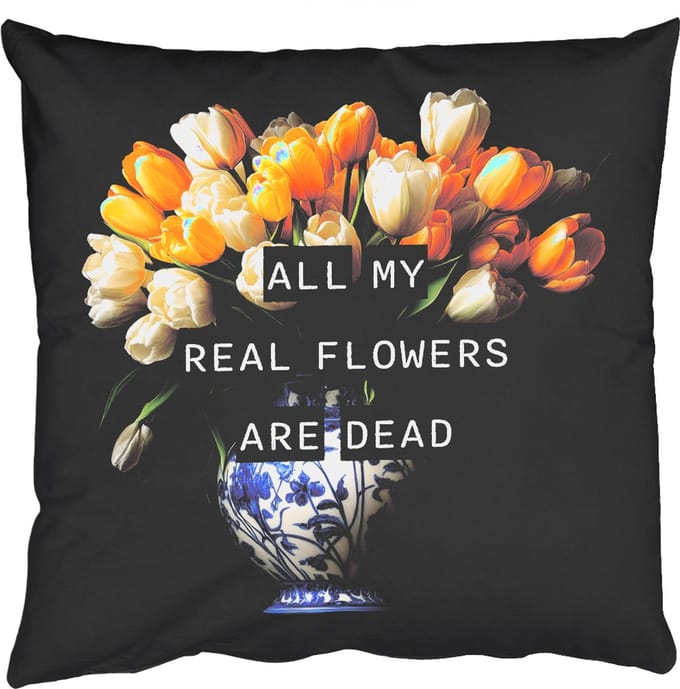 Sierkussens - Kussentjes Woonkamer - 40x40 cm - Quotes - Bloem - Tulp - Geel