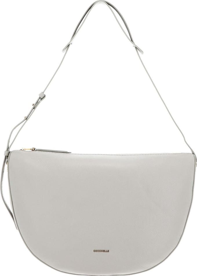 COCCINELLE Leren Schoudertas Lea Shoulderbag Gelso Lichtgrijs