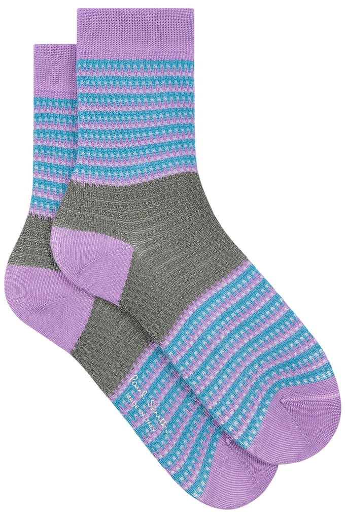 Paul Smith Sock Crochet Stripe Mauve Größe: OS | Socken Outlet | Damen | Violett
