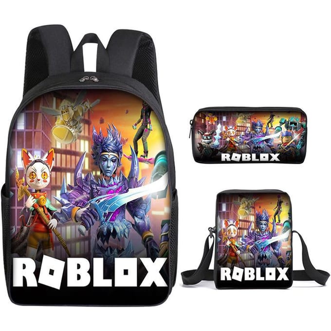 Roblox Student Schooltas Basisschool en Middelbare School Rugzak Modetrend Rugzak Drie Delig Set pencil case