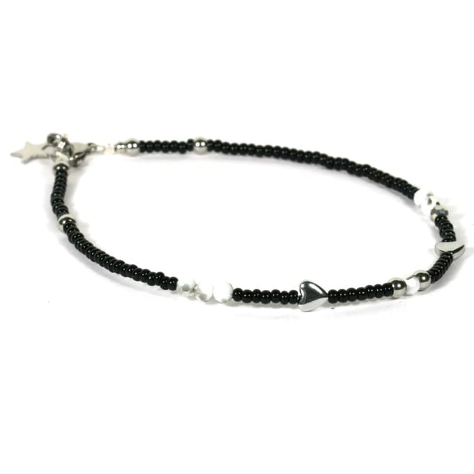 Heaven Eleven - dames - Enkelbandjes - zwart - ibiza - 2mm - 25cm