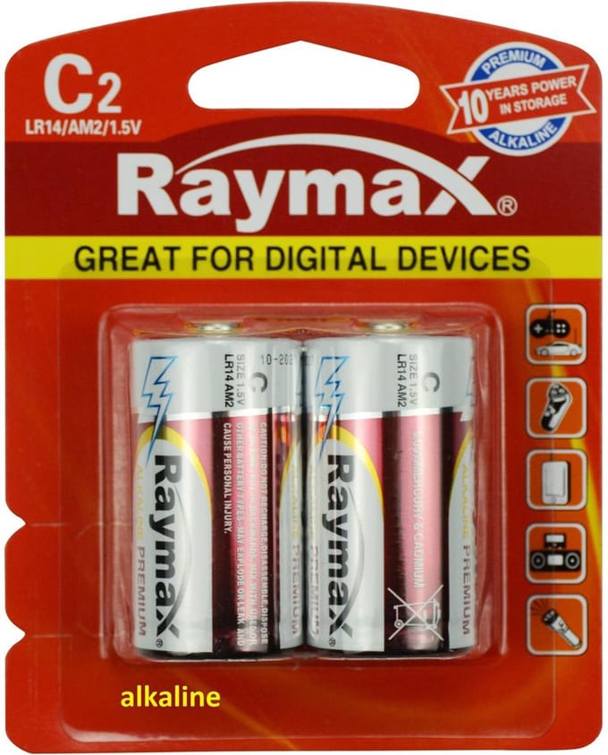 Raymax Ultra alkaline batterijen - type C - 1.5V - 7500mAh - 2 stuks