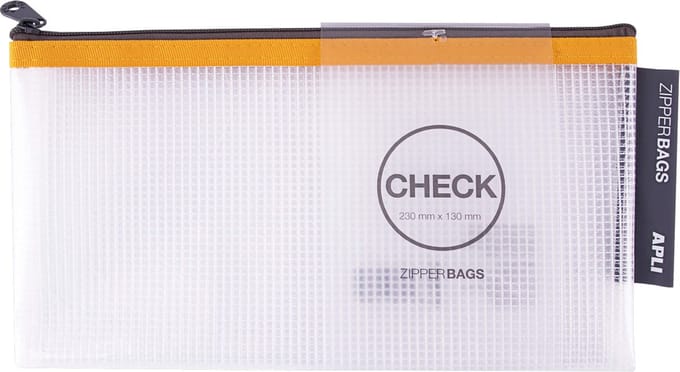 APLI zipper bag Check - 230 x 130 mm - 1 stuk
