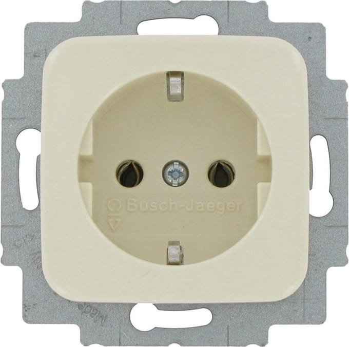 Busch Jaeger Inbouwstopcontact Si Reflex Met Aarde (randaarde) 1-polig Crème Ip20
