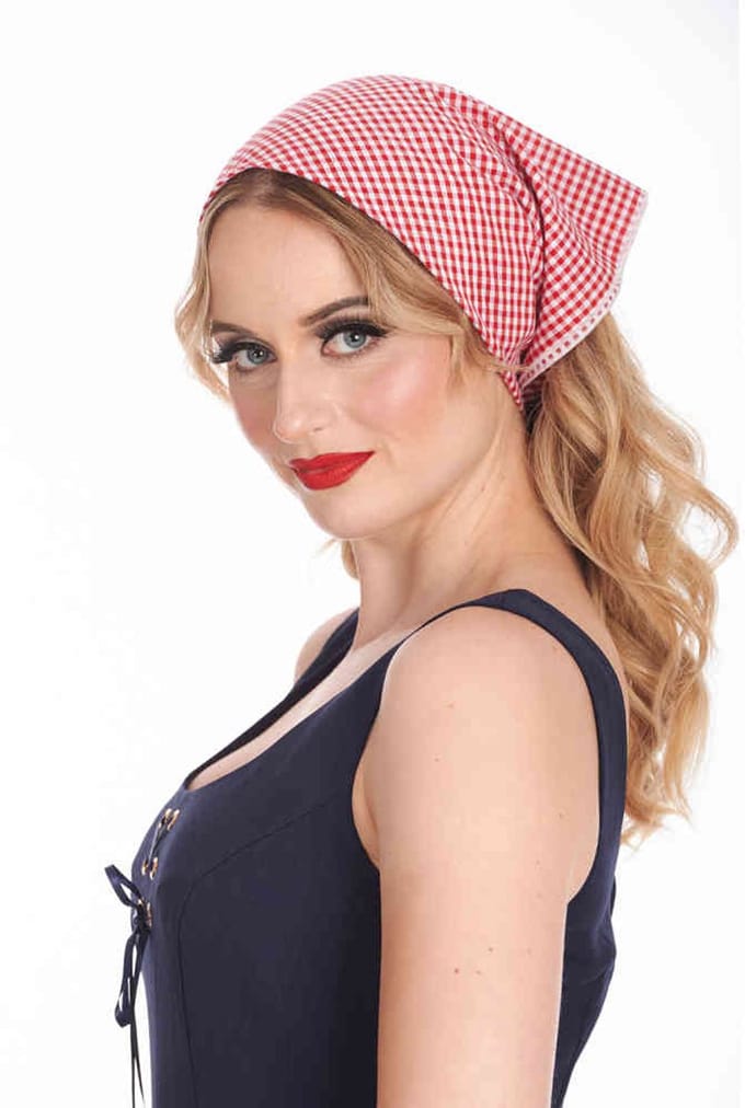 Banned - Dessie Gingham Bandana - Rood