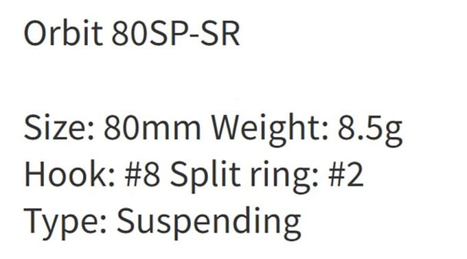 Zipbaits Orbit 80 SP SR Suspend Lure SR-316 (4905)