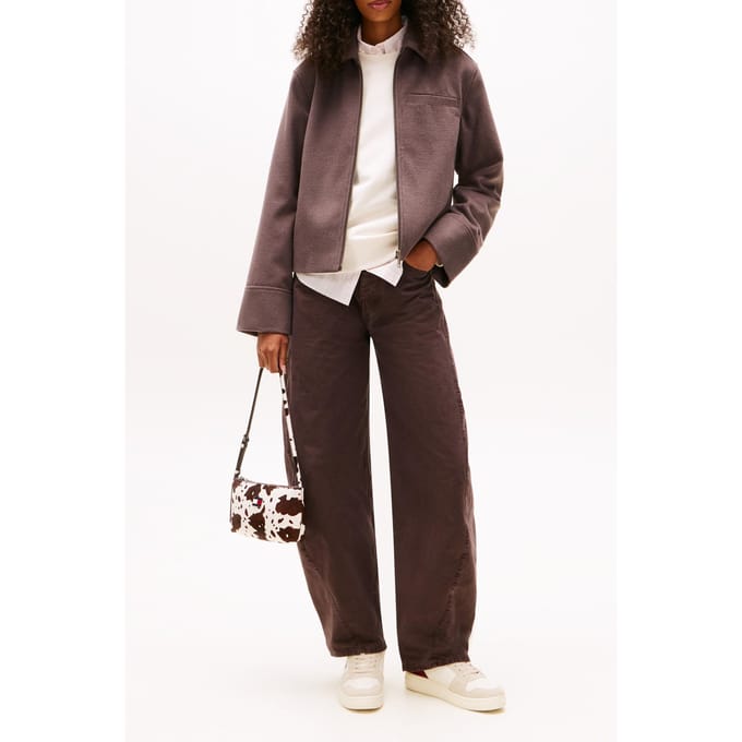 Tommy Hilfiger Zip Front Wool Jacket Black Walnut Taglia: S | Giacche Outlet | Donna | Nero