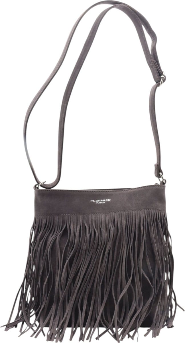 Flora&Co - Handtas - Crossbodytas - Suede look - grijs