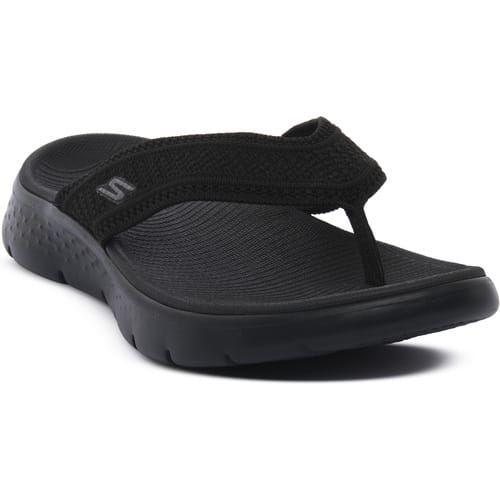 Skechers Go Walk Flex Sandaal - Holly, Dames zwarte teenslippers 37 zwart